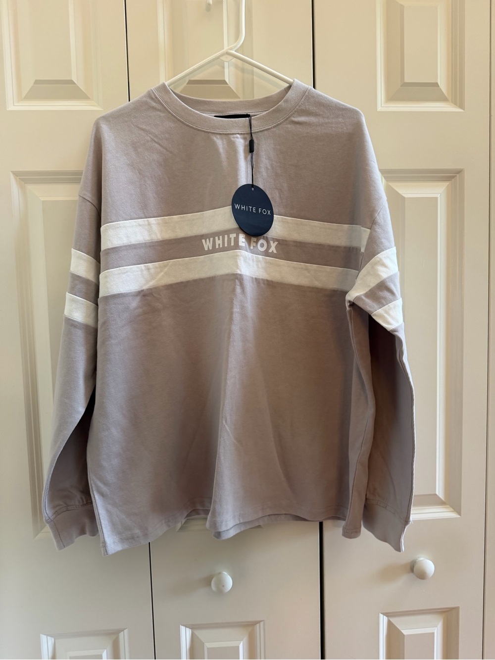 White Fox Boutique You’re My Inspiration Long Sleeve tee in Moon - Size XS/S NWT
